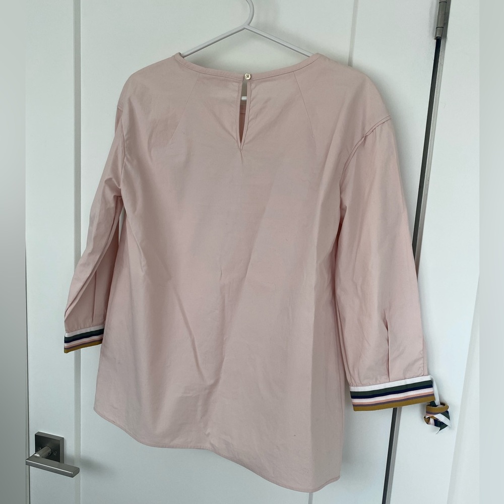 TED BAKER Colour By Numbers Lillou Cotton Poplin Top PINK Size 2 US size 6 - Picture 6 of 10